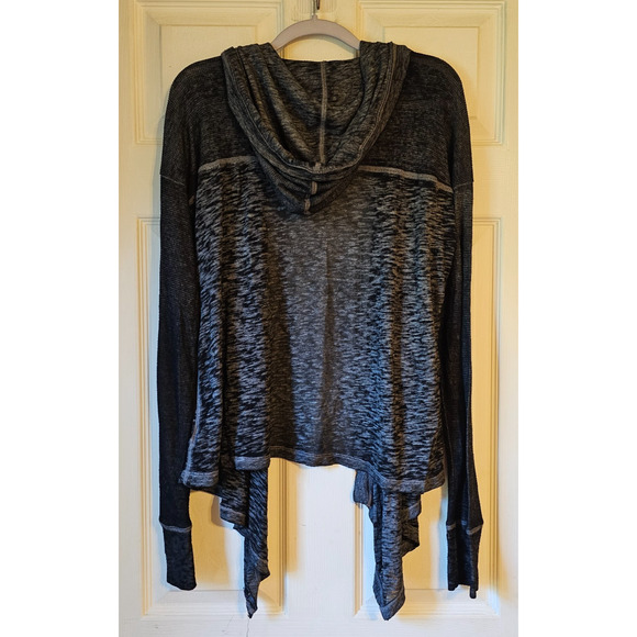 American Eagle Hooded Open Front Cardigan Waterfall Hem Soft Knit XL - Picture 2 of 7